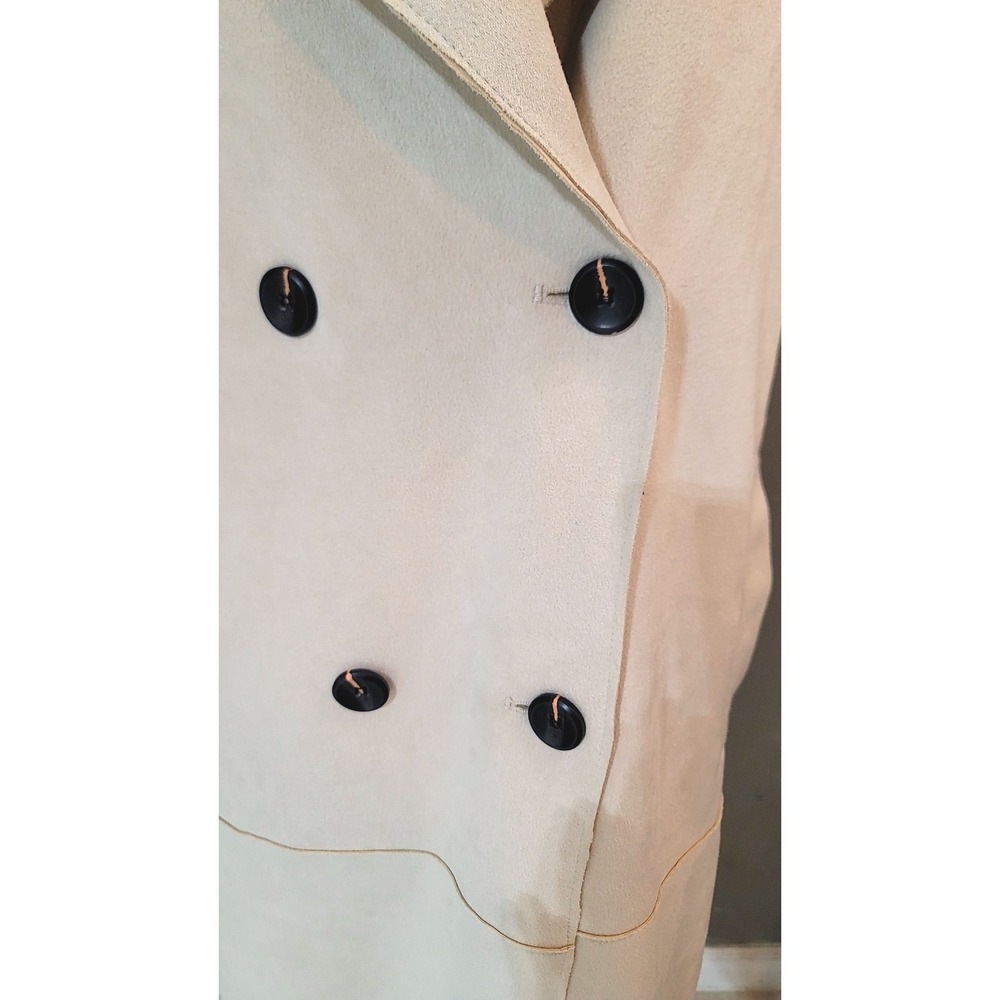 Zara Sleeveless‎ Trench Vest Duster Coat Jacket Neutral Color Belted Modern - Picture 5 of 10